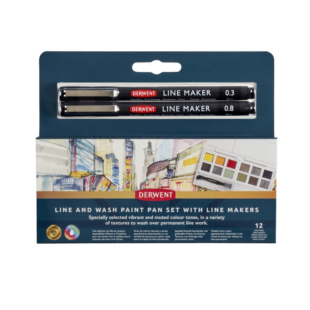 DERWENT LINE AND WASH PAINT PAN SET OF 12 PANS 2306245 Heinz Jordan