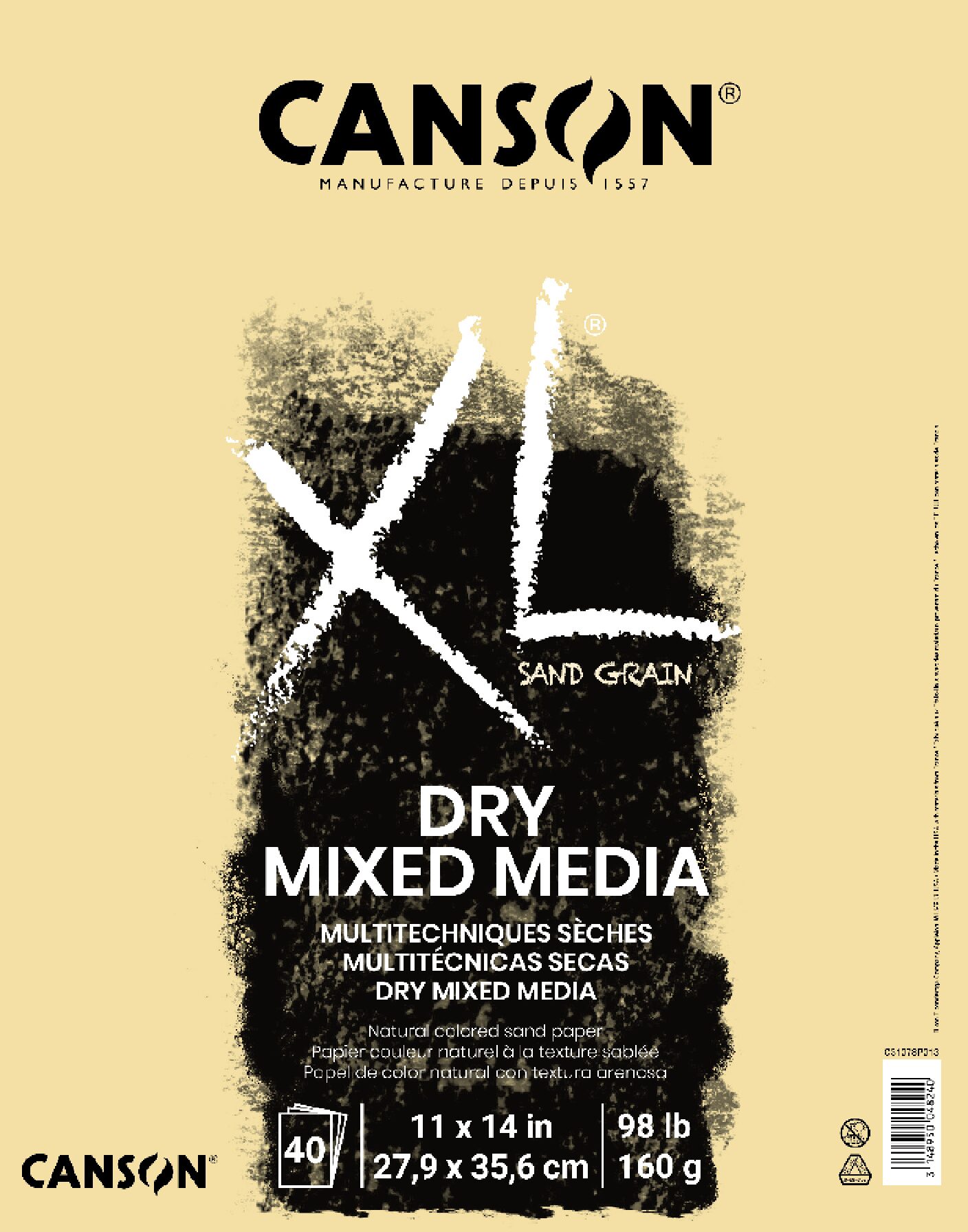 Canson® XL® Mix Media Pad (98lbs./160g.) 18″x 24″ – 30 sheets