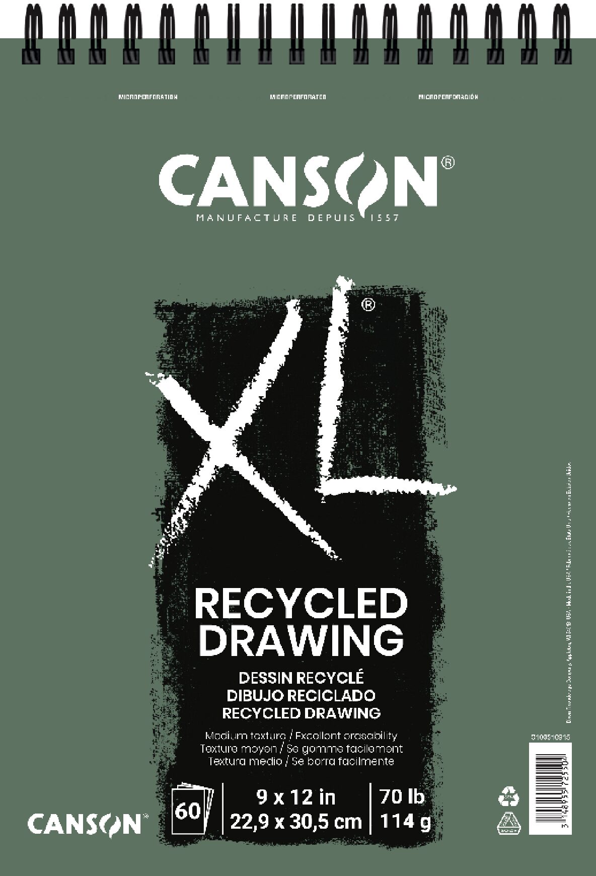 Canson® XL® Recycled Drawing Pads (70lbs./114g.)