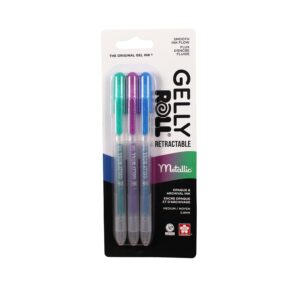 Gelly Roll Retractable Blisterpack of 3 Metallics 08
