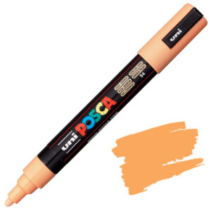 uni® POSCA PC-5M Water-Based Paint Markers, Reversible Medium Tip (1.8-2.5mm), Light Orange