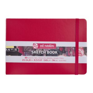 TALENS ART CREATION SKETCHBOOK 140G RED COVER 21CM x 14.8CM (A5)